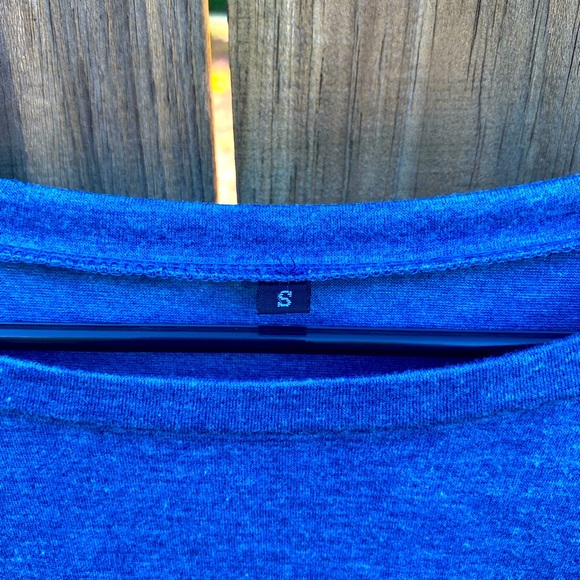 Side Button Detail Long Sleeve Tee Shirt | S | Blue - Picture 4 of 5